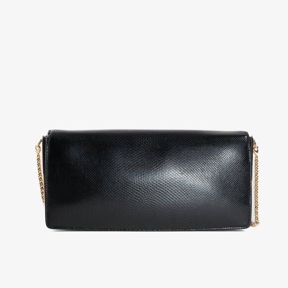 Salvatore Ferragamo Black Evening Bag with Gold Frame - Picture 4 of 11